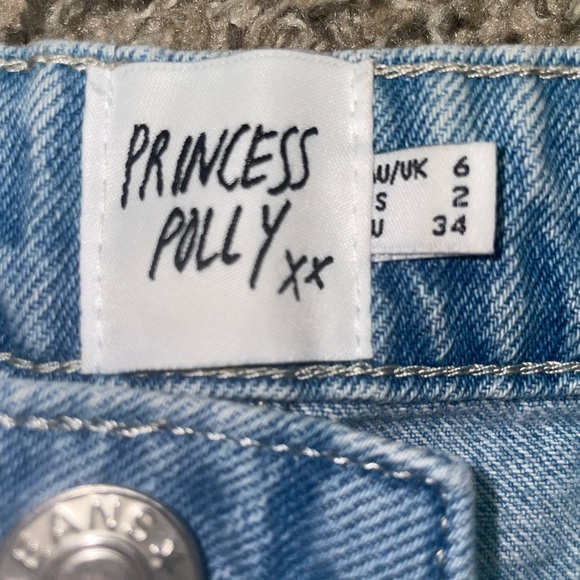 Princess Polly Blue and White Straight Leg Jeans - Picture 2 of 5